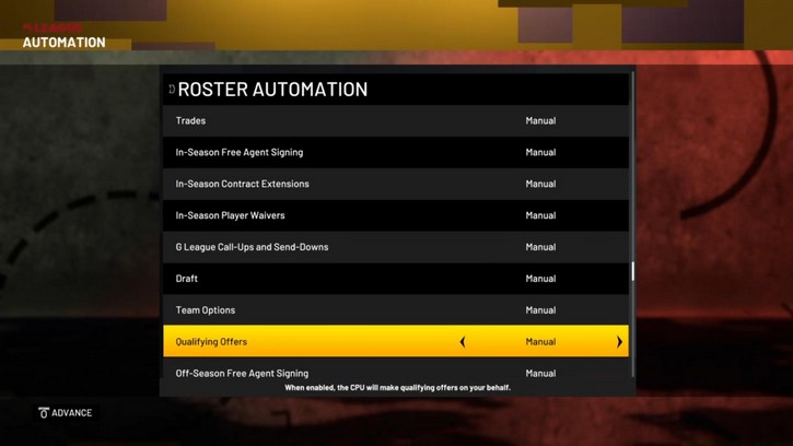 MyLeague Roster Settings