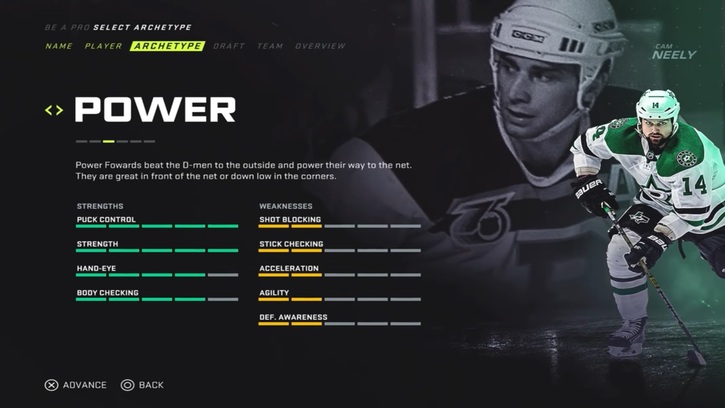 nhl 19 player builds