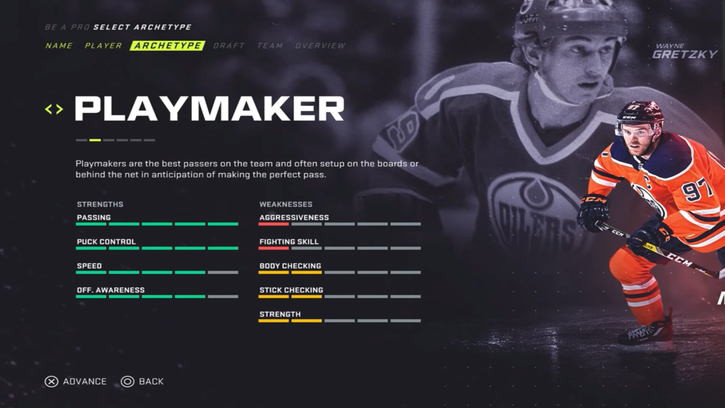 nhl 21 player archetype playmaker