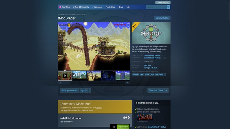 install terraria mods on steam