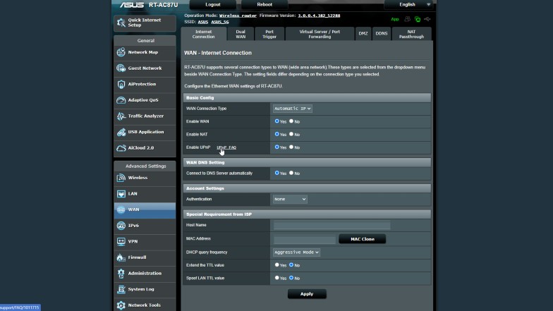 UPnP Router Settings