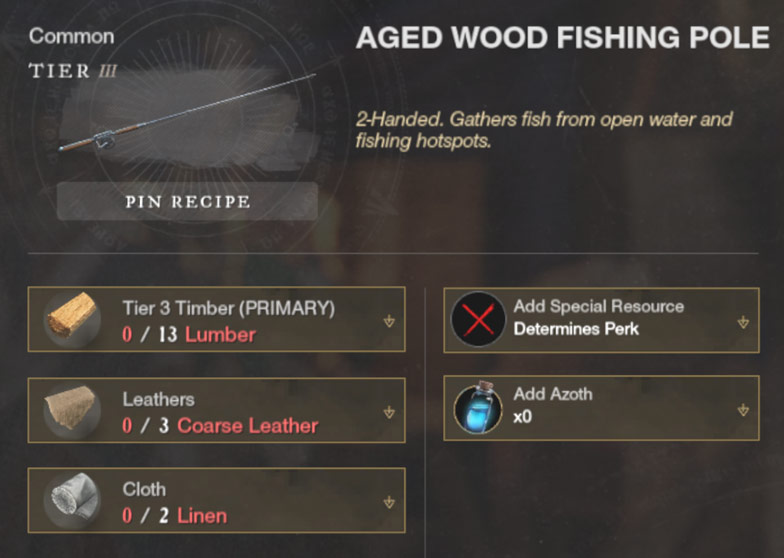 aged wood fishing pole recipe