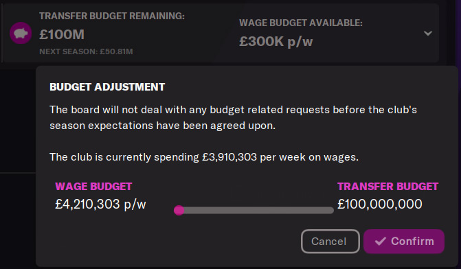 Adjust Wage Budget            