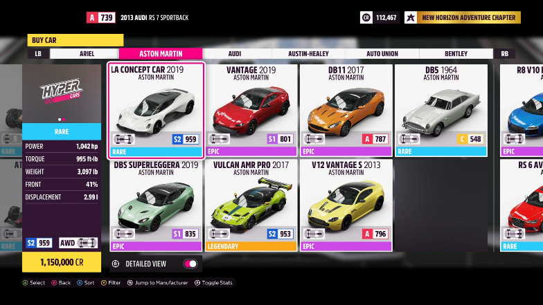 forza horizon 4 car list 2019