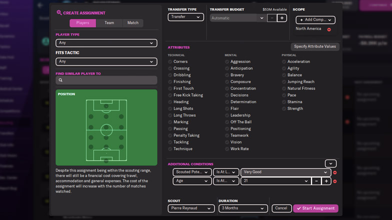 how to create scouting assignment fm22