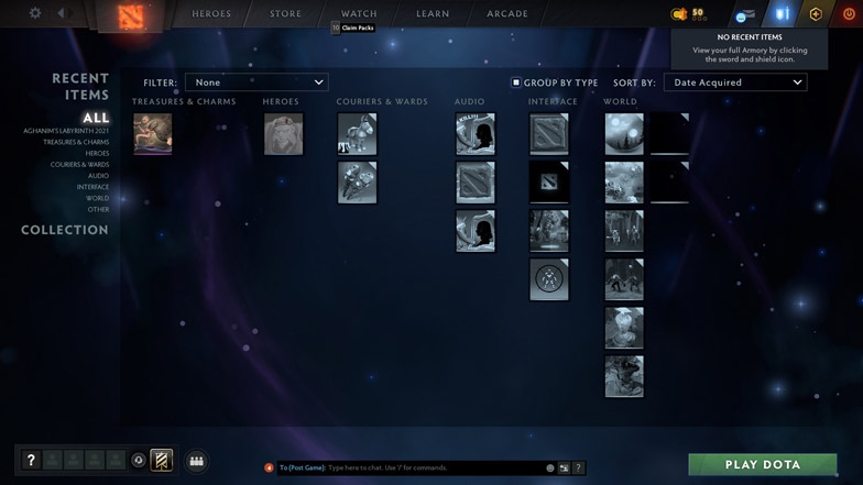 dota 2 menu