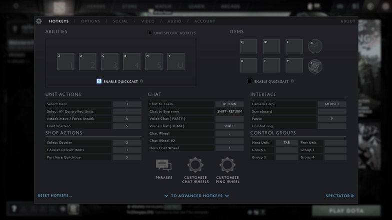 best dota 2 settings quickcast