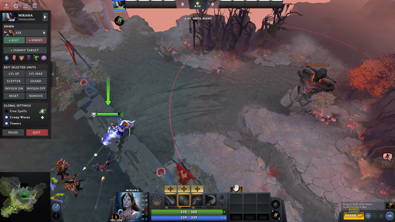 best dota 2 settings tower attack range