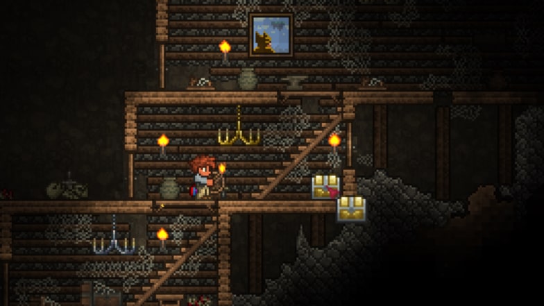 Trap chest and gold chest naturally spawned touching : r/Terraria