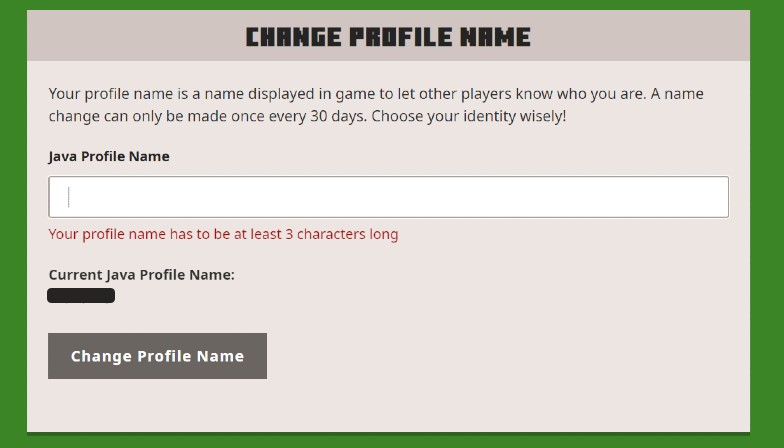 Changing username