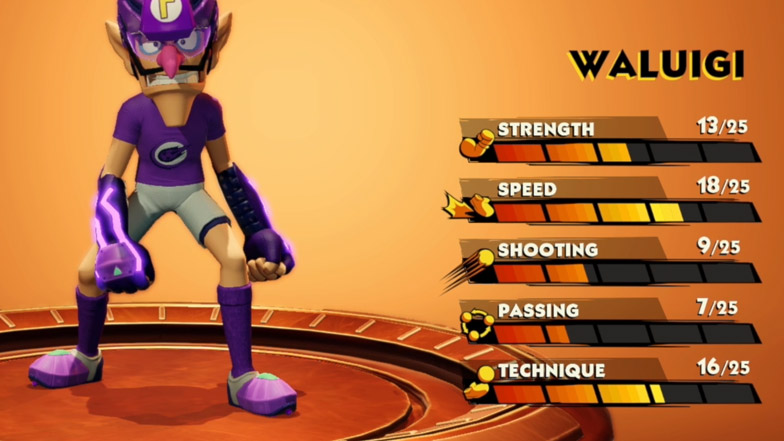 waluigi mario strikers best gear