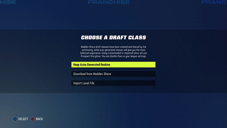 Choose draft class