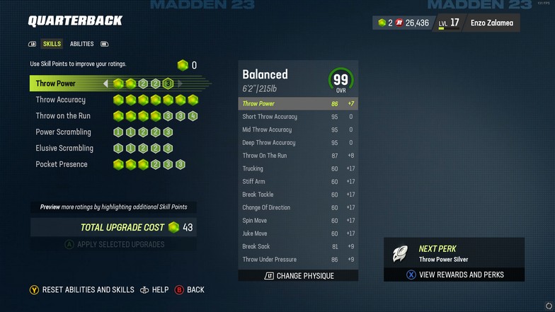 qb ratings madden 23