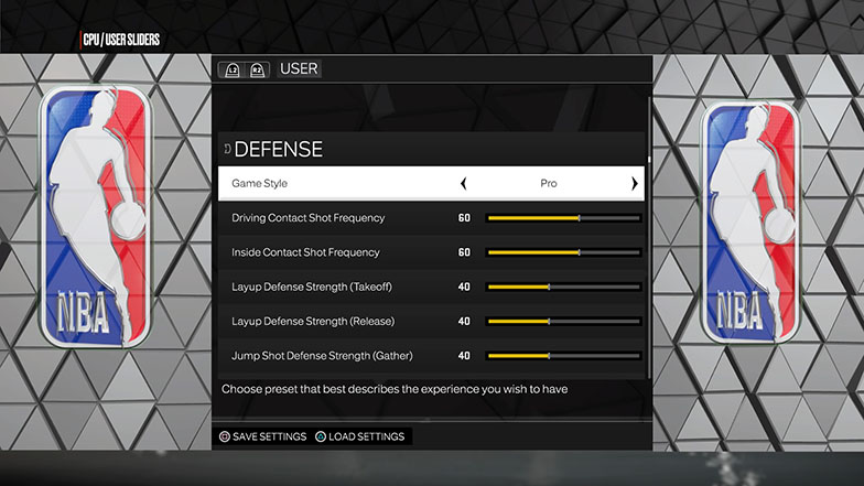 Defense sliders