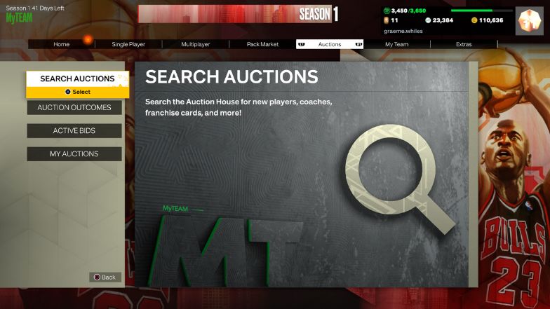 MyTeam Auction Page 1