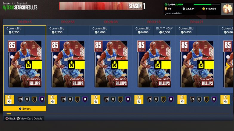 MyTeam Chauncy Auction