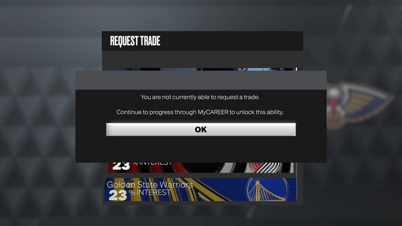Unable to Request Trade