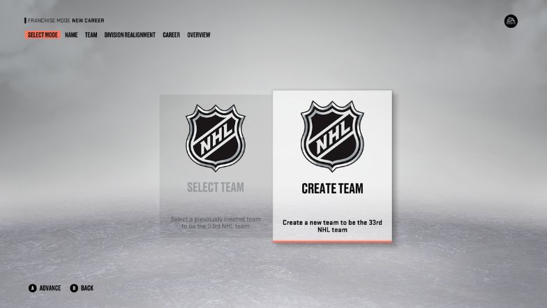 NHL Create Team