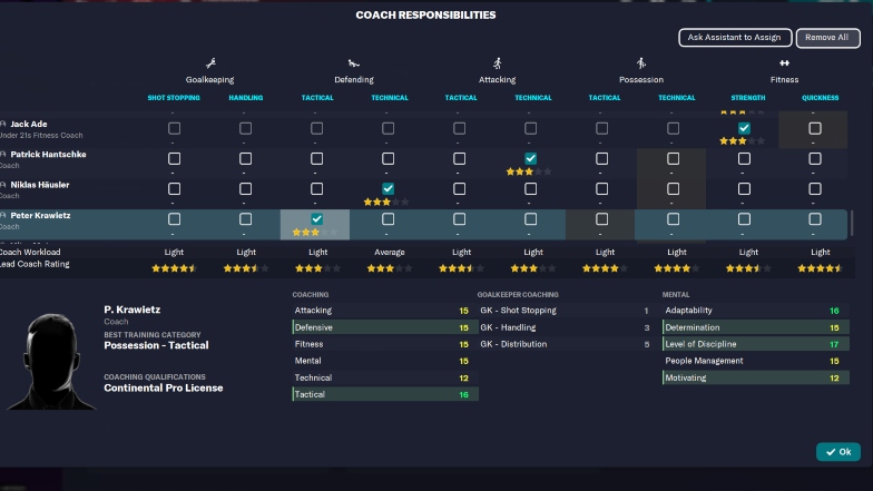 Reassigning coaches FM23