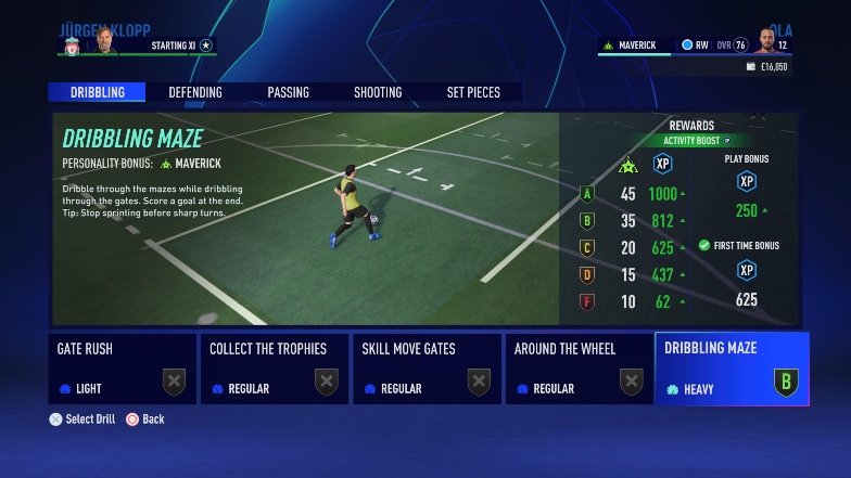 dribbling maze fifa 23 player career