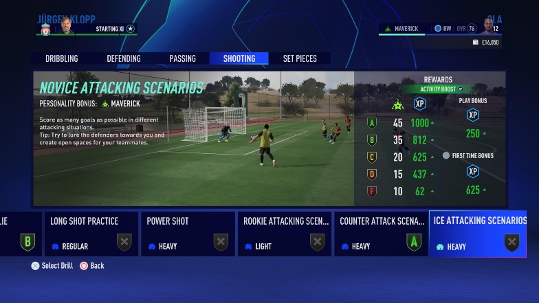 novice attacking scenarios fifa 23 player career