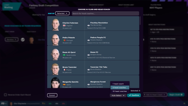 add head coaches fm23