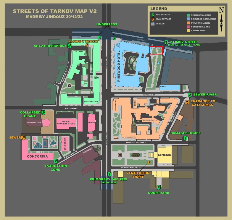 Klimov Street Extract Map