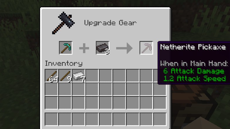 Netherite Pickaxe recipe