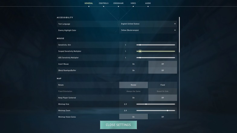 Valorant mouse settings
